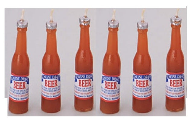 Beer Bottle Novelty Candles, 6 Candles per Card