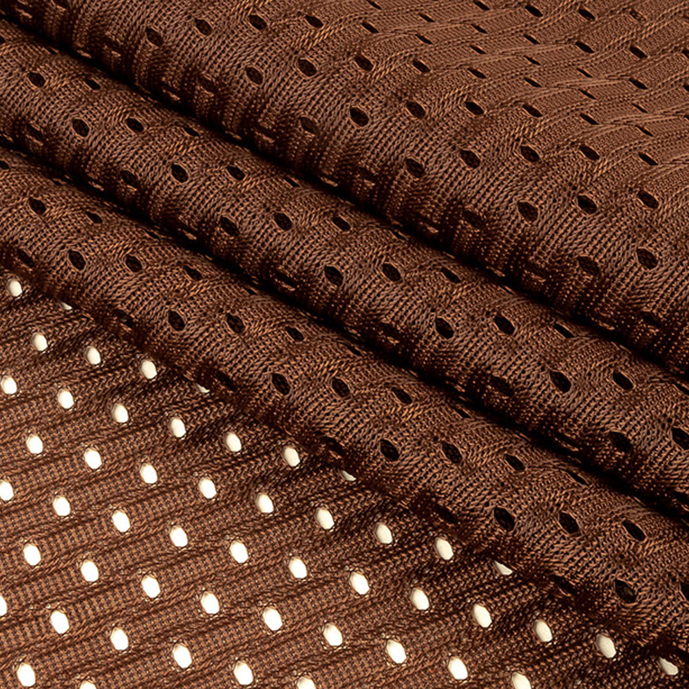 Polyester Athletic Mesh - Brown - Heracles Collection
