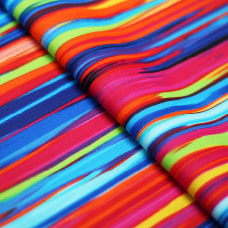 Sweet Stripes Nylon Spandex Fabric - Multicolor Striped, 58/60" Width (1 Yard)