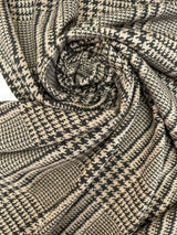 Acrylic Wool Jacquard Checked Brown-Beige