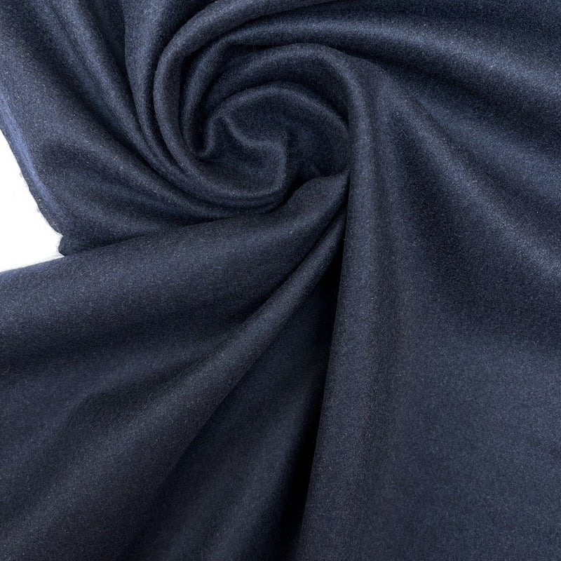 Polyester Wool Blend Woven Melange Blue Black