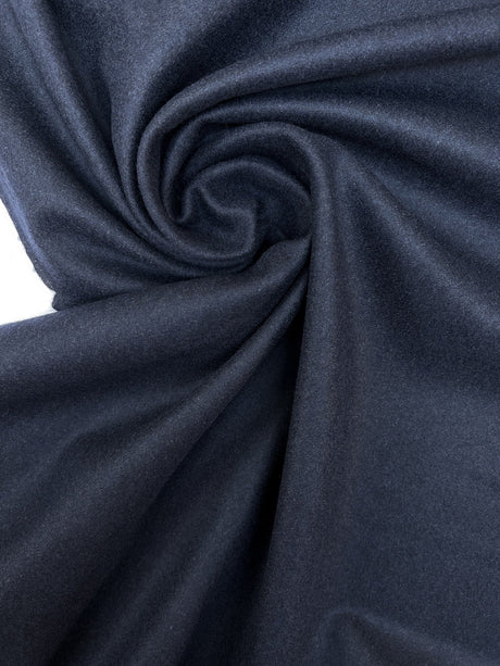Polyester Wool Blend Woven Melange Blue Black