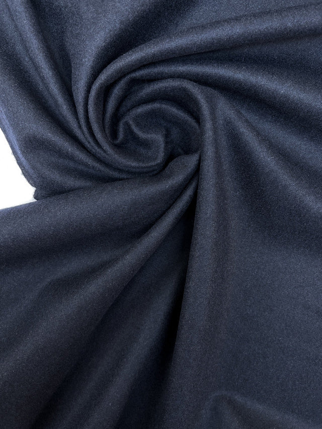 Polyester Wool Blend Woven Melange Blue Black