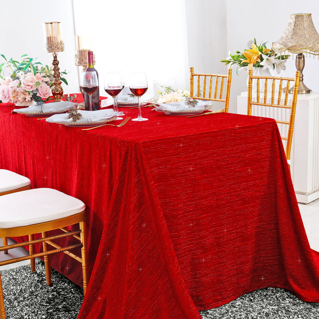 Rectangular Velvet Tablecloth 90x132 Red