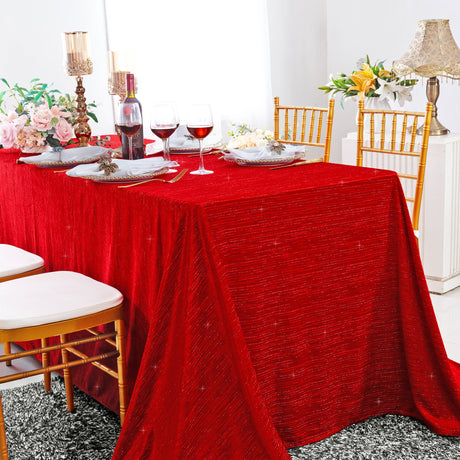 Seamless Rectangular Chenille Shimmer Velvet Tablecloth