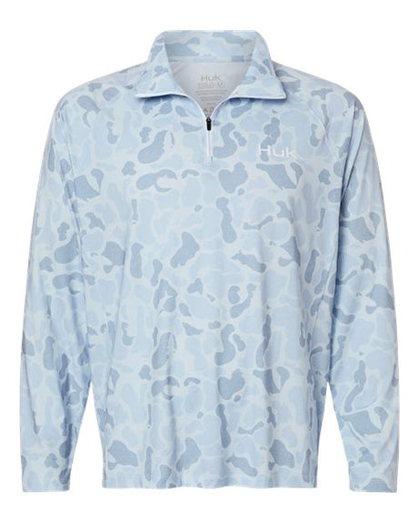 HUK Men's Airweight KC Printed Quarter-Zip Pullover