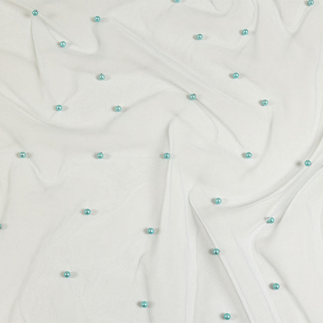 Beaded Tulle - Pale Blue - Sylvie Collection