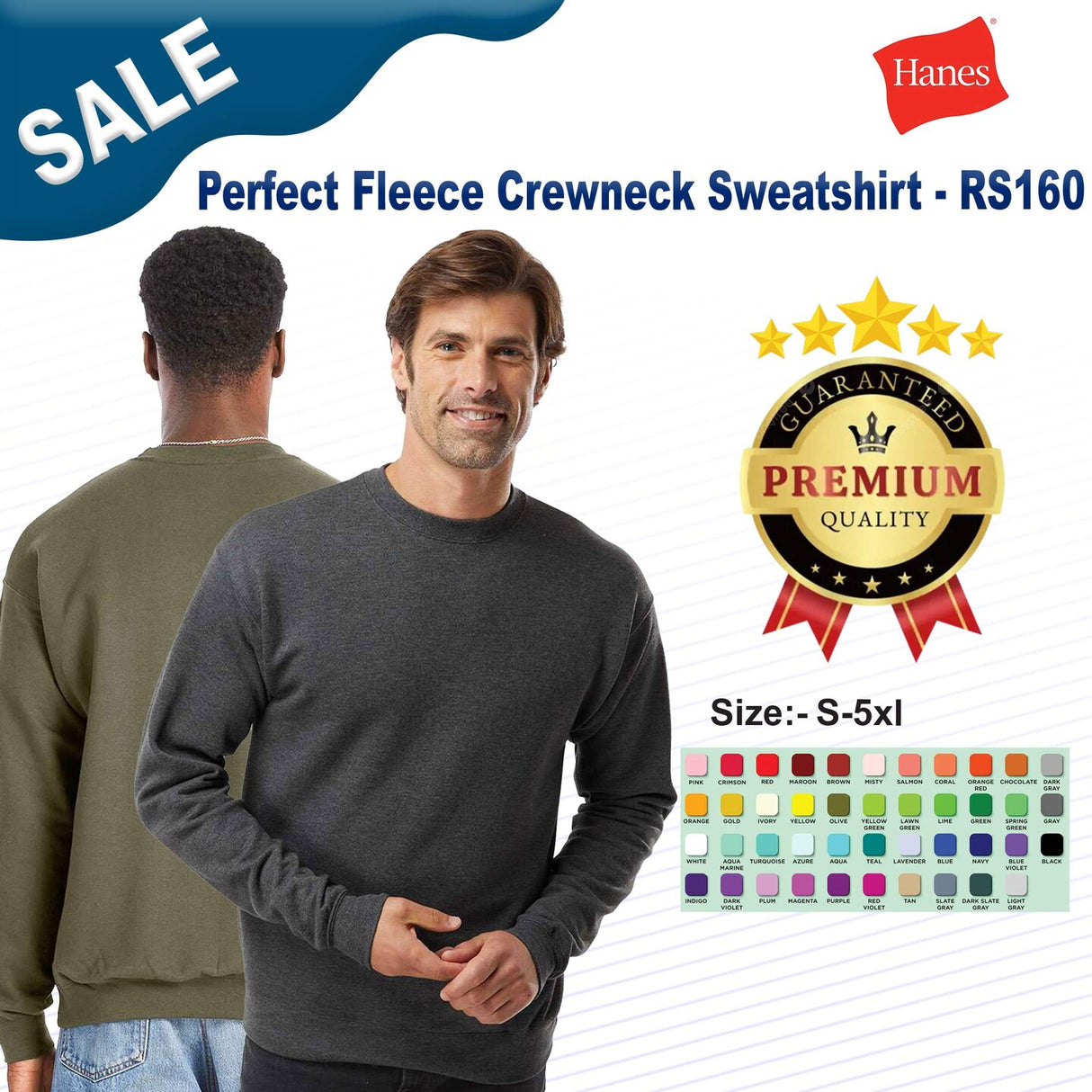 Hanes® Perfect Fleece Crewneck Long Sleeve Sweatshirt