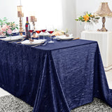 Rectangular Velvet Tablecloth 90x156 Navy Blue