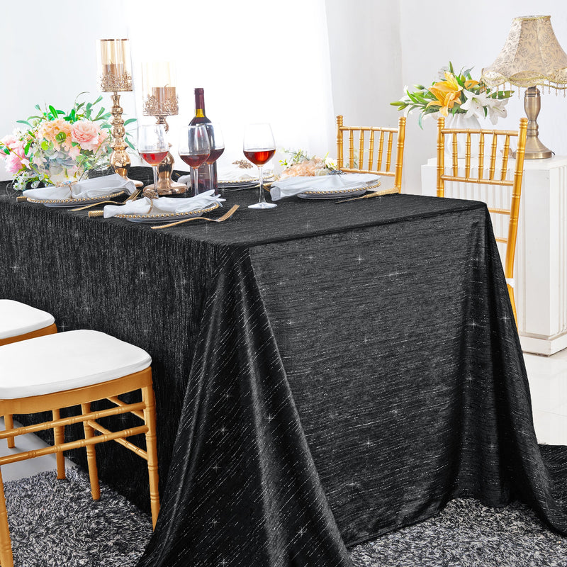 Velvet Tablecloth 90x132 Rectangular Black