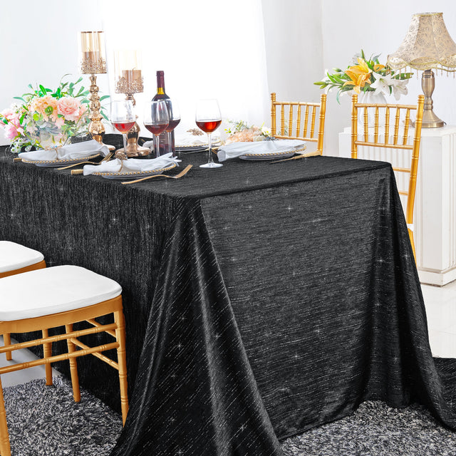 Velvet Tablecloth 90x132 Rectangular Black