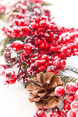 5.5' Flocked Pine and Red Berry Garland