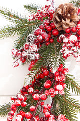 5.5' Flocked Pine and Red Berry Garland
