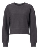 Women's Ribbed Knit Cropped Boxy Crew