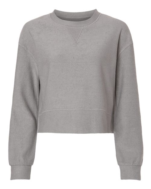 Women's Ribbed Knit Cropped Boxy Crew