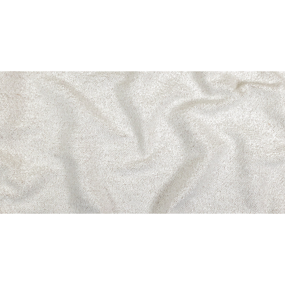 Snow Striated Acrylic and Cotton Boucle with Tan Woven Backing