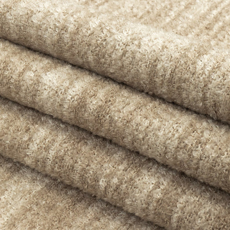 Mineral Striated Upholstery Boucle with Tan Woven Backing