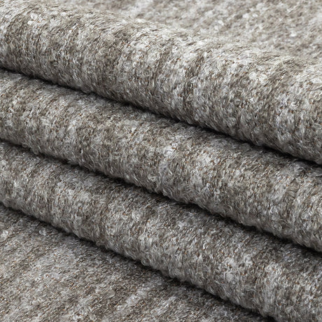 Pebble Striated Acrylic and Cotton Boucle with Tan Woven Backing