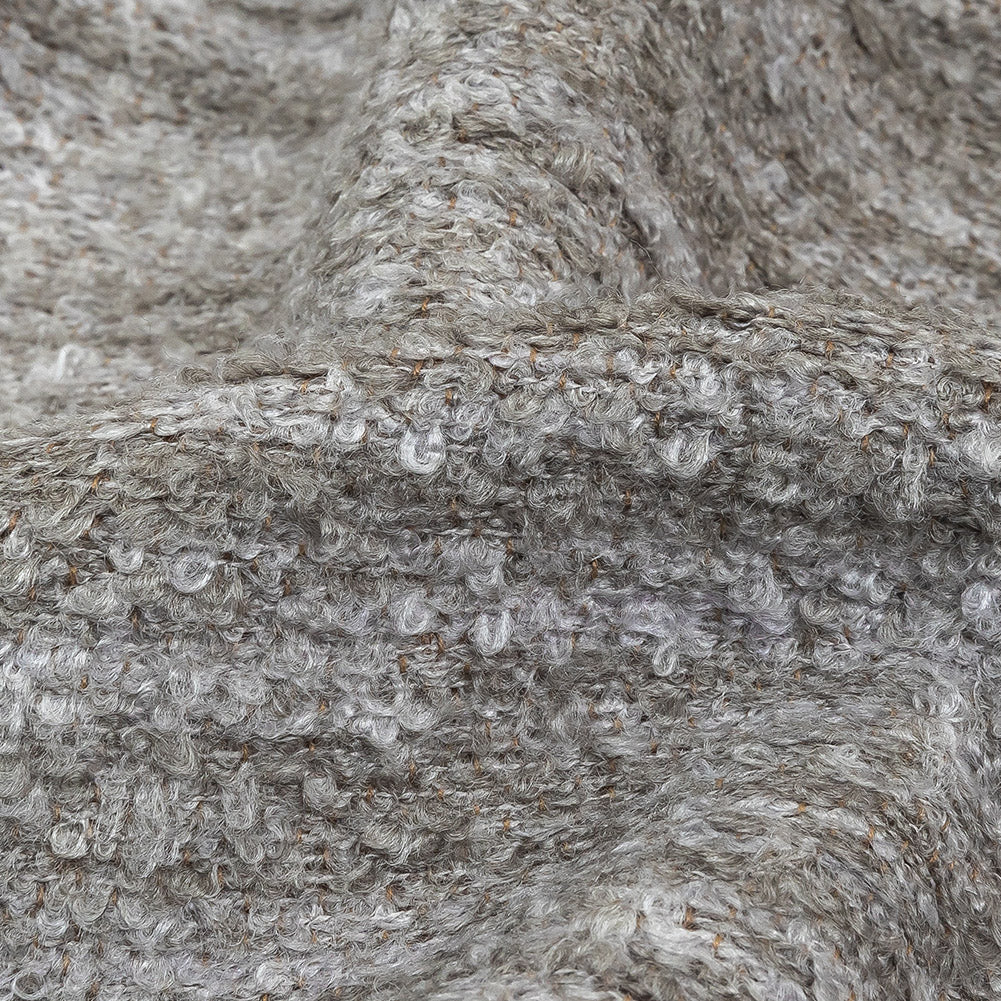 Pebble Striated Acrylic and Cotton Boucle with Tan Woven Backing