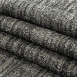Graphite Striated Acrylic and Cotton Boucle with Tan Woven Backing