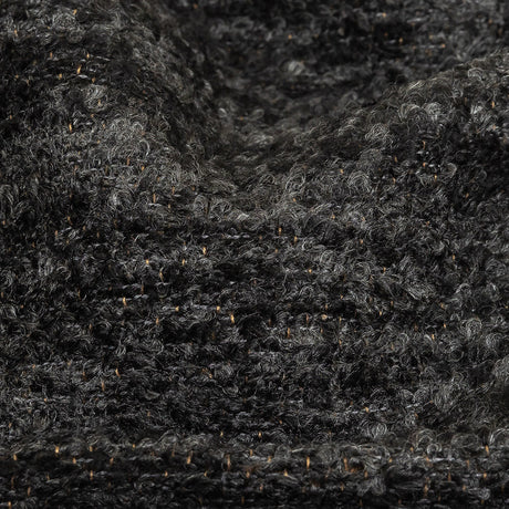 Onyx Striated Upholstery Boucle with Tan Woven Backing