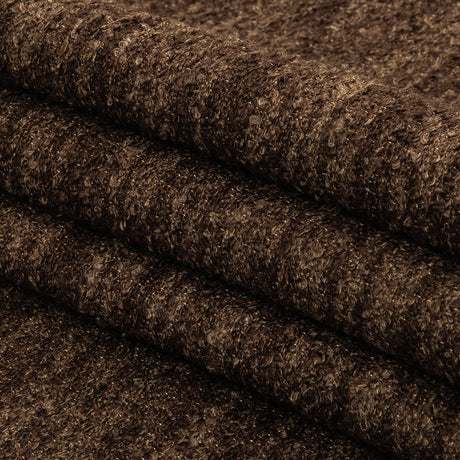Chocolate Striated Upholstery Boucle with Tan Woven Backing