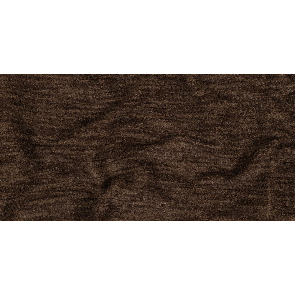 Chocolate Striated Upholstery Boucle with Tan Woven Backing