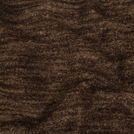 Chocolate Striated Upholstery Boucle with Tan Woven Backing