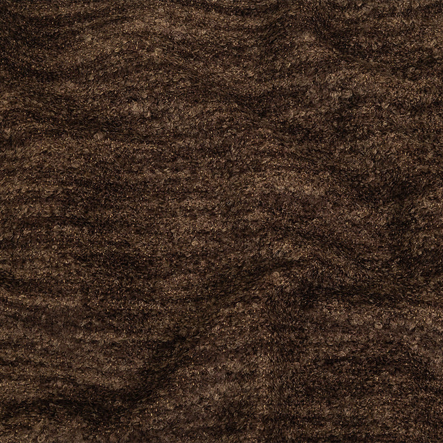 Chocolate Striated Upholstery Boucle with Tan Woven Backing