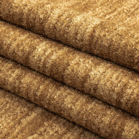 Sandstone Striated Acrylic and Cotton Boucle with Tan Woven Backing