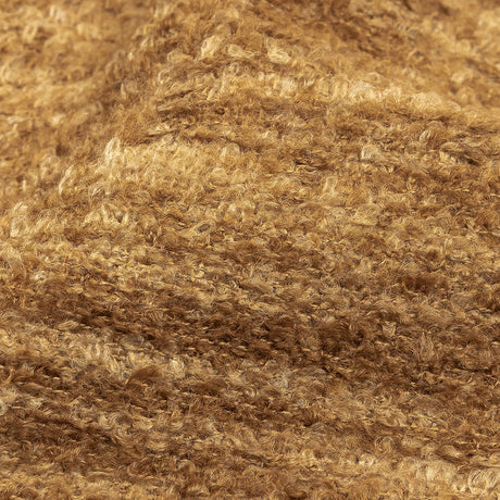 Sandstone Striated Acrylic and Cotton Boucle with Tan Woven Backing
