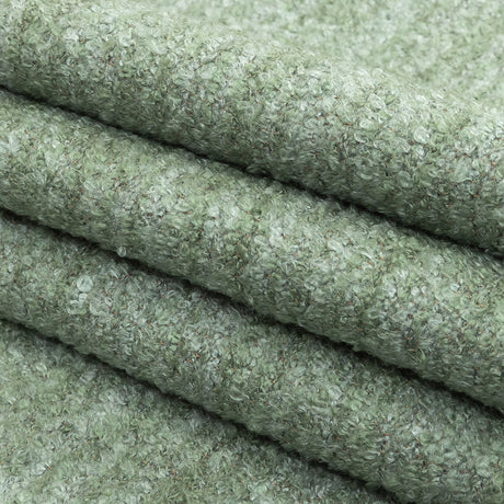 Seaglass Striated Acrylic and Cotton Boucle with Tan Woven Backing