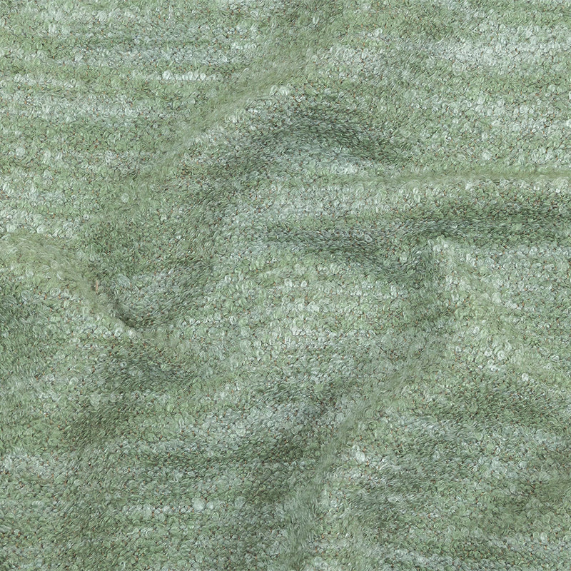 Seaglass Striated Acrylic and Cotton Boucle with Tan Woven Backing