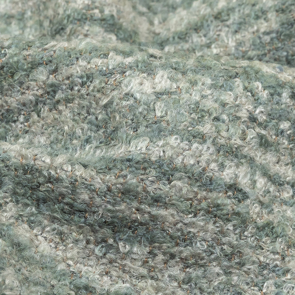Haze Striated Acrylic and Cotton Boucle with Tan Woven Backing