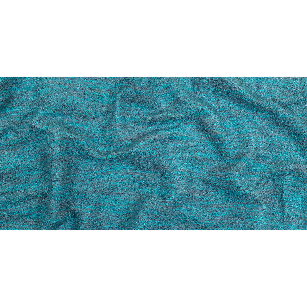 Sky Striated Acrylic and Cotton Boucle with Tan Woven Backing