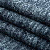 Navy Striated Upholstery Boucle with Tan Woven Backing