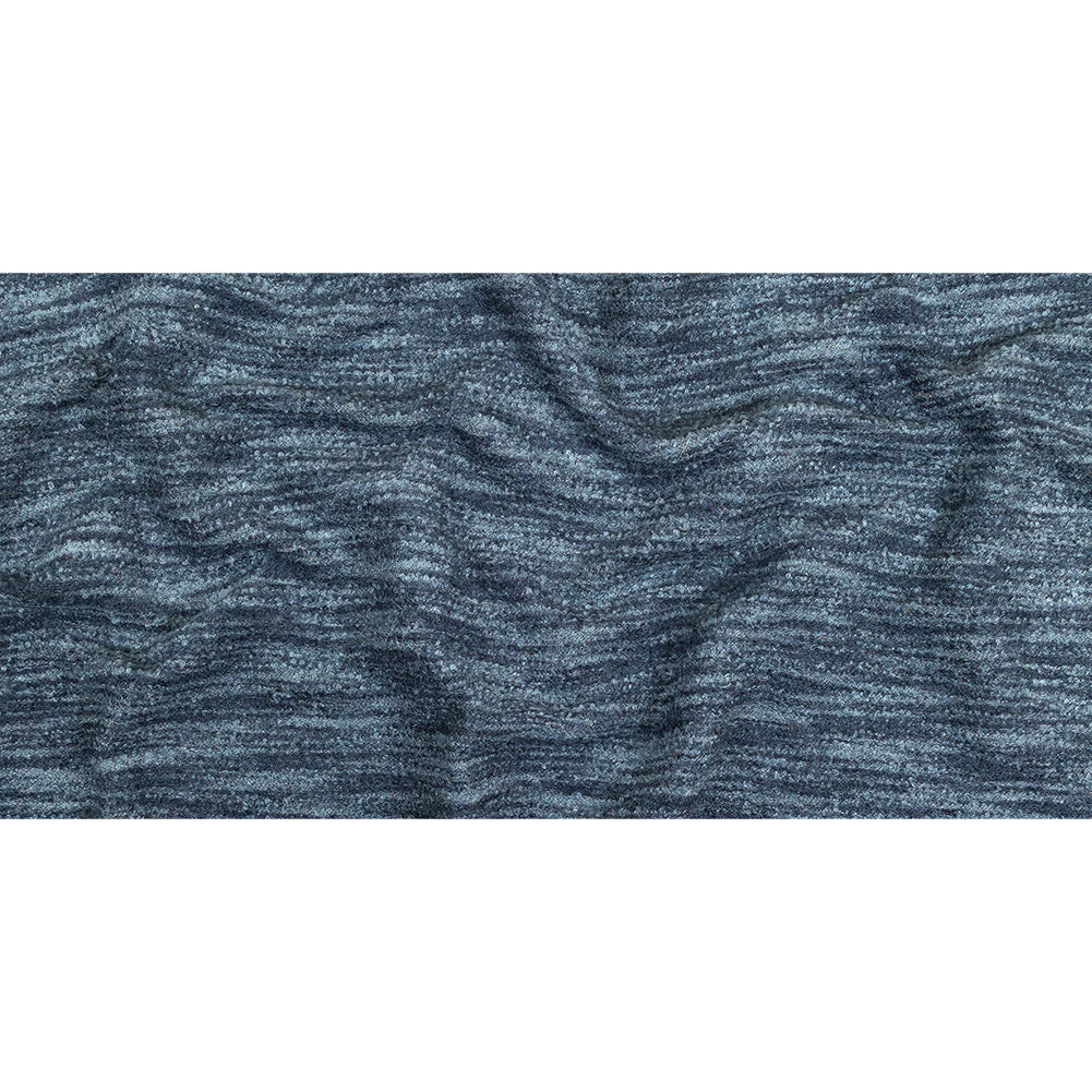 Navy Striated Upholstery Boucle with Tan Woven Backing