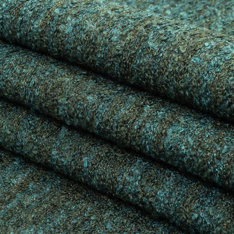 Marine Striated Acrylic and Cotton Boucle with Tan Woven Backing
