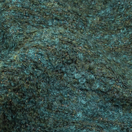 Marine Striated Acrylic and Cotton Boucle with Tan Woven Backing