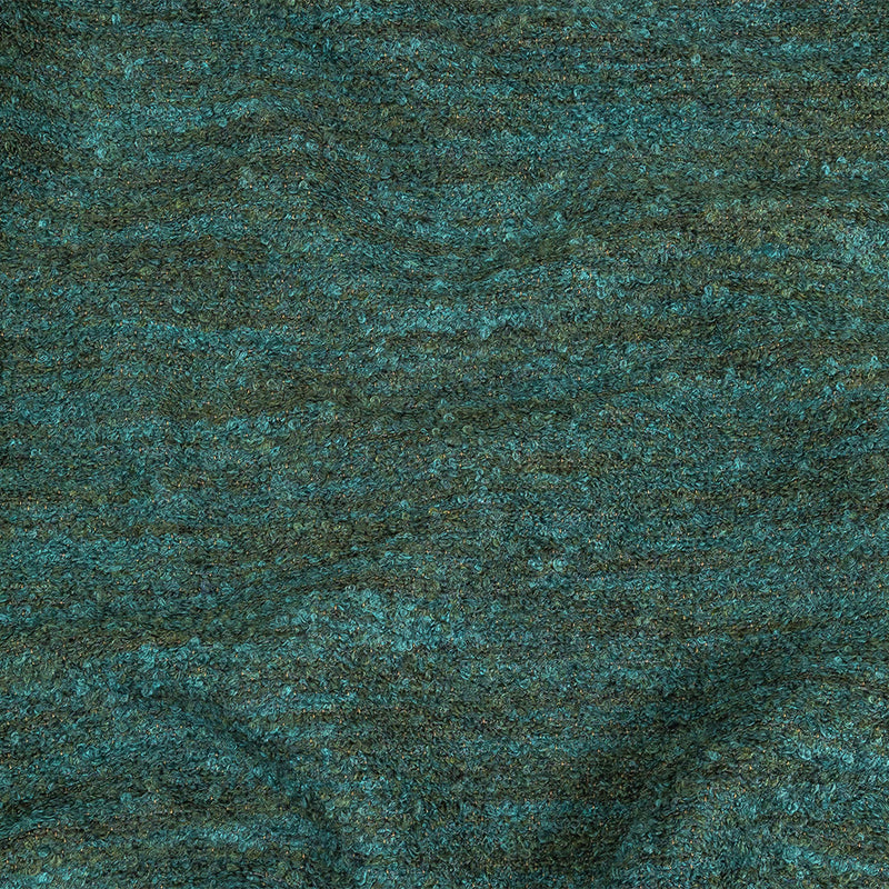 Marine Striated Acrylic and Cotton Boucle with Tan Woven Backing