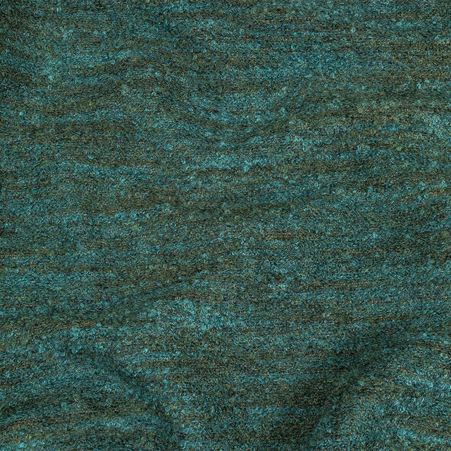 Marine Striated Acrylic and Cotton Boucle with Tan Woven Backing