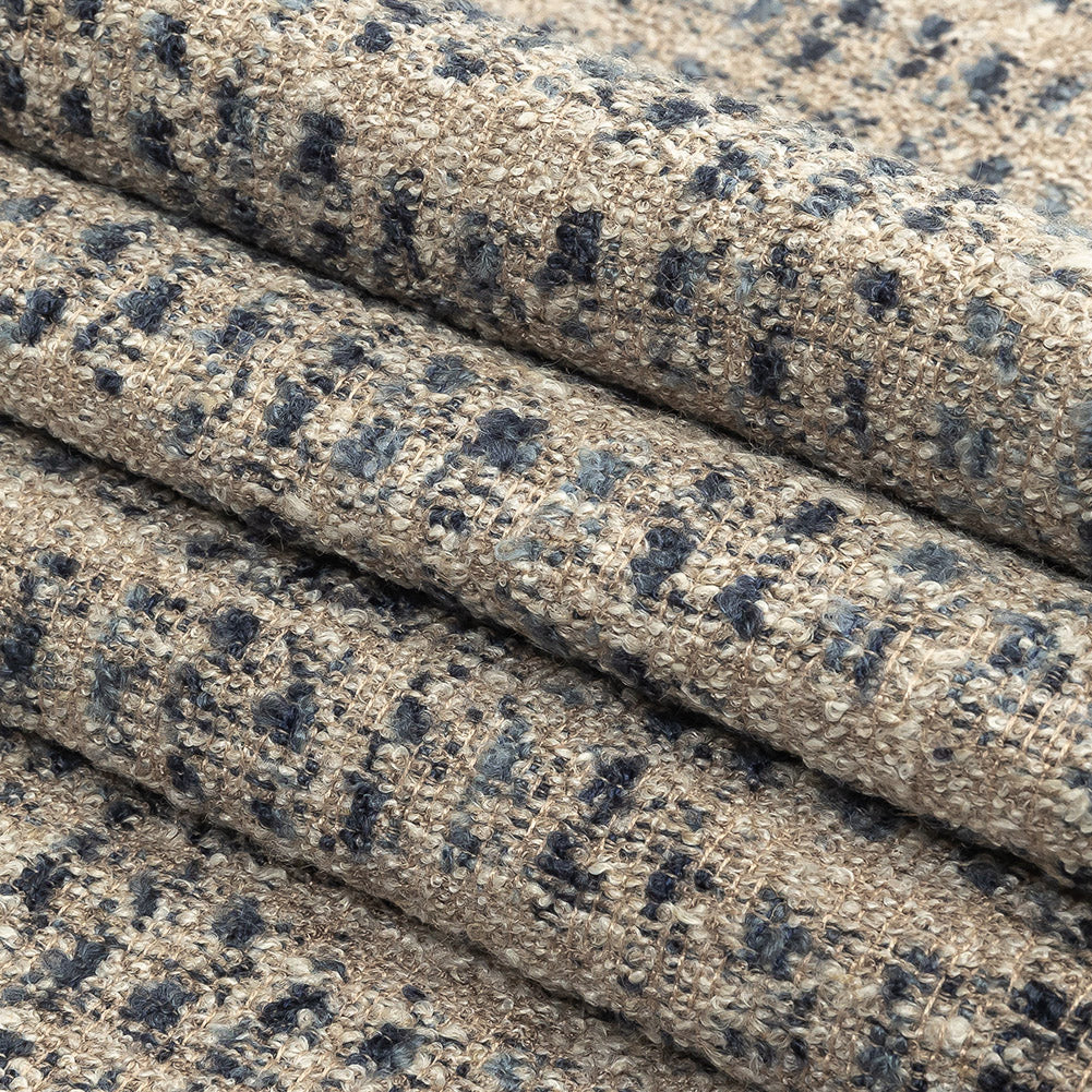 Indigo Spotted Viscose Boucle