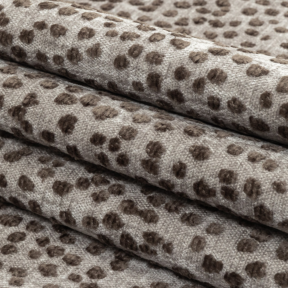 Taupe Raised Spots Acrylic Chenille Woven