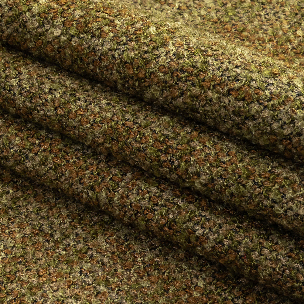 Moss Tweedy Acrylic and Cotton Boucle