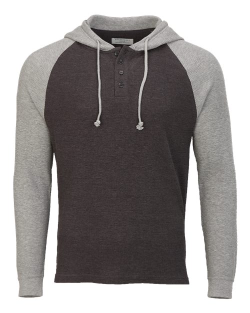 Boxercraft Unisex Waffle Knit Pullover Hooded Long Sleeve T-Shirt
