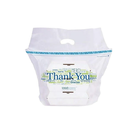 Hilex Poly Thank You Load and Seal Polyethylene Natural 1.5 Mil Tamper Evident Delivery Bag, 21 x 17 x 9 inch -- 500 per case
