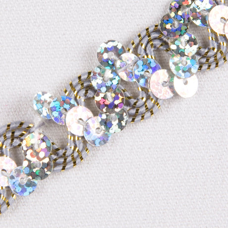 1/2" Silver Fancy Sequin Trim