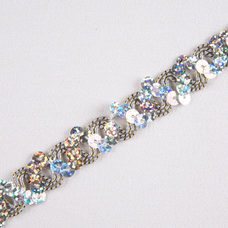 1/2" Silver Fancy Sequin Trim