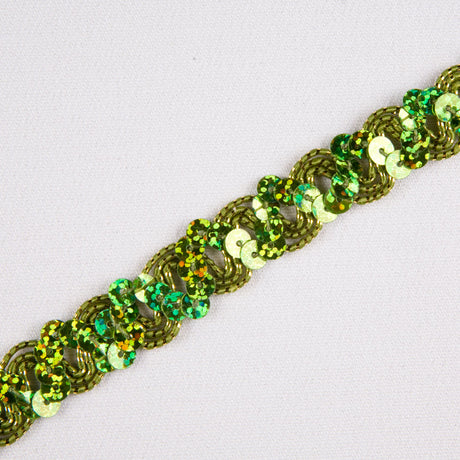 1/2" Kiwi Fancy Sequin Trim
