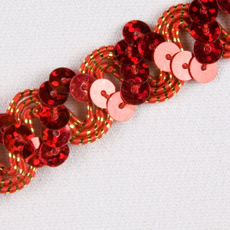 1/2" Fire Engine Red Fancy Sequin Trim
